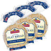Toufayan Hearty White Flatbread - 15 Flatbreads (3 Packs Of 5), Vegan, Kosher, Soft & Versatile Mediterranean-Style