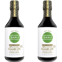 San-J - Organic Gluten Free Tamari Soy Sauce With 50% Less Sodium - Made With 100% Whole Soy - Specially Brewed - 20 Oz. Bottles - 2 Pack
