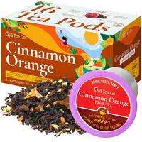 Gya Tea Co Cinnamon Orange Black Tea Pods For Keurig - A Blend Rich In Antioxidants & Vitamin C To Boost Your Immunity & Defenses - Finest Black Tea With K Cup Tea Pods For Keurig 2.0 & 1.0 Tea Gifts