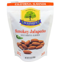 Smokey Jalapeno Spicy Almonds Bold Roasted Seasoned Snack Nuts From Sohnrey Family Foods 16 Oz Single Bag