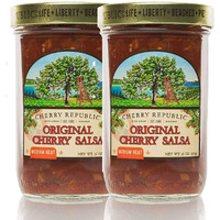 Cherry Republic Original Cherry Salsa - Medium Spice Chunky Sweet & Spicy Mid Heat Sauce (Two X 16 Oz Jars)