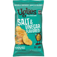 Uglies Kettle-Cooked Potato Chips, Gluten-Free Snacks, Kosher-Friendly, Non-Gmo Snacks For Kids Or Office, Lunch Snacks, Individual Snack Packs, Salt And Vinegar Potato Chips, 6 Oz. Each, Pack Of 4