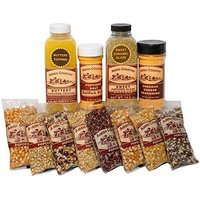 Amish Country Popcorn | 8-4 Ounce Variety Gift Set With Buttery Topping, Sweet Caramel Glaze, Ballpark Salt & Cheddar Cheese Seasoning | Old Fashioned, Non-Gmo And Gluten Free