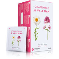 Nutratea - Chamomile & Valerian Tea | Valerian Root Tea - Bedtime Tea | Sleep Tea | Night Time Tea - 20 Tea Bags - Herbal Tea