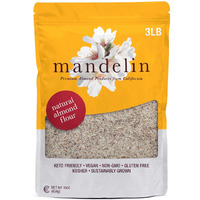 Mandelin Grower Direct Pure Natural Almond Flour With Skin (3 Lb), Non-Gmo, Gluten Free, Vegan, Keto, Plant Based Diet Friendly, Kosher For Passover, Every Batch Tested For Quality