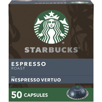 Starbucks By Nespresso Vertuo, Dark Roast Espresso, 50-Count Espresso Pods, Brews 1.35 Oz.