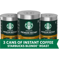 Starbucks Premium Instant Coffee, Blonde Roast, 100% Arabica Beans, 3 Pack (3.17 Oz Each)
