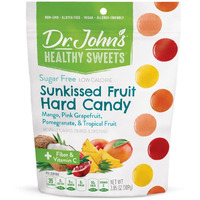 Dr. Johns Sugar Free Candy, Healthy Hard Candy With Zero Sugar, Low Calorie Snacks, Keto Friendly, Vegan, Gluten Free, Sunkissed Fruit Flavors, 252 Count, 2.5 Lb