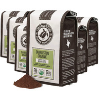Charleston Coffee Roasters | Specialty Organic Ground Coffee | Hand Picked, Premium Slow Roast (Charleston Organic, Medium Roast) 12Oz, 6 Pack