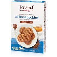 Jovial Organic Einkorn Crispy Cocoa Cookies - Organic Cookies, Vegan Cookies, High Protein, Fair Trade Certified, All Natural Ingredients, Low Carb, Low Sugar, Palm Done Right - 8.8 Oz