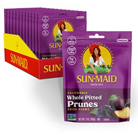 Sun-Maid California Sun-Dried Whole Pitted Prunes - (12 Pack) 7 Oz Resealable Bag - Dried Plums - Dried Fruit Snack For Lunches, Snacks, And Natural Sweeteners