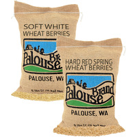 Wheat Berries | Hard Red Spring And Soft White Wheat Pack | 2-5 Lb Burlap Bags (10 Lbs Total) | Washington Family Farmed | Non-Gmo Project Verified |