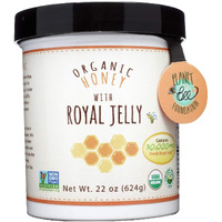 Greenbow Organic Honey W/Fresh Royal Jelly - 100% Usda Certified Organic, Non-Gmo, Gluten Free - Whole Food Organic Royal Jelly Honey (22Oz_Fresh Royal Jelly Contents 30,000 Mg)