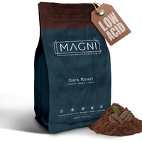 Magni Coffee - Ground - Dark Roast - Low Acid - Single Origin Usda Organic Non-Gmo Beans Third Party Tested For Mycotoxins & Pesticides - Fair Trade -12 Oz