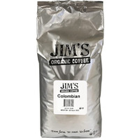 Jims Organic Coffee - Colombian - Single Origin, Medium Roast - Whole Bean, 5 Lb Bag