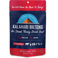 Spicy Peri Peri Kalahari Biltong, Air-Dried Thinly Sliced Beef, 2Oz (Pack Of 8), Sugar Free, Gluten Free, Keto & Paleo, High Protein Snack