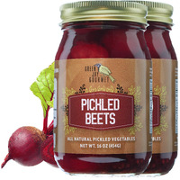Green Jay Gourmet Fresh Classic Pickled Beets - Grandmas Original Recipe - Sweet, Tangy, And Vinegary Brine - Simple Natural Ingredients - Freshly Made & Hand Jarred - 2 X 16 Ounce Jars