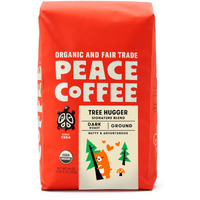 Peace Coffee Tree Hugger Signature Blend | 20 Oz Ground Dark Roast | Organic Fair Trade | Soft, Smooth Flavor | Shade Grown, Fresh Roasted
