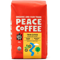 Peace Coffee Twin Cities Blend | 20 Oz Whole Bean Dark Roast | Organic Fair Trade | Smooth, Inviting Flavor | Shade Grown, Fresh Roasted