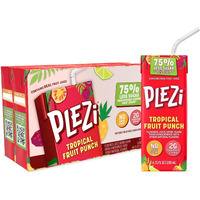 Plezi Fruit Juice Boxes For Kids, Tropical Fruit Punch - Low Sugar Drinks With Dietary Fiber, Healthy Vitamin C, And Potassium Electrolytes - 6.75 Fl Oz (Pack Of 32)