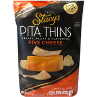 Stacy's New Crispy, Flaky & Flavorful Pita Thins Chip 6.5Oz, 2 Pack (Five Cheese)
