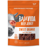 Baja Vida Sweet Orange Beef Jerky - Beef Jerky Snack Packs, Healthy Jerky, Gluten-Free, All-Natural Beef, No Msg, Made In The Usa - 2.5 Oz (Pack Of 4)