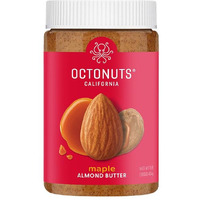 Octonuts Dry Roasted Maple Almond Nut Butter 16Oz - Pure Creamy Nut Butter - Delicious Vegan Foods - Gluten Free, Vegan, Kosher, Non-Gmo Nut Butters