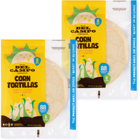 Del Campo Soft Corn Tortillas - 8 Inch Round, Gluten Free And All-Corn Authentic Mexican Food. Many Serving Options: Wraps, Tacos, Quesadillas Or Burritos, Kosher. (8Ct.) (Pack Of 2)