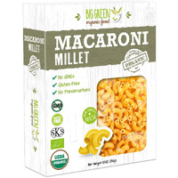 Big Green Organic Food- Organic Millet Macaroni (Elbows), Gluten-Free, Lectin-Free, Non-Gmo, Vegan, Wheat And Rice Alternative, 8.8Oz (3)