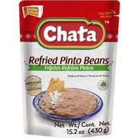Chata Refried Pinto Beans Pouch | Practical + Delicious | Ready-To-Eat | No Preservatives | 15.2 Ounce (Pack Of 1)