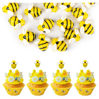 Gyufise 25Pcs Bumble Bee Cupcake Toppers Oh Babee Cupcake Picks Oh Baby Cake Decoration For Bee Theme Baby Shower Kids Birthday Party Decorations Supplies