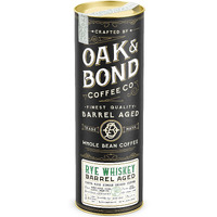 Rye Whiskey Barrel Aged Coffee, Costa Rica Single Origin Small Family Farm Whole Coffee Bean, Medium Roast W/Flavor Notes Of Cocoa, Almond, Sweet Rye, Green Apple By Oak & Bond Coffee Co. - 10Oz.