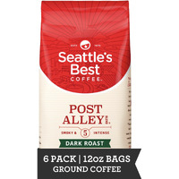 Seattle's Best Coffee Post Alley Blend Dark Roast Ground Coffee | 12 Ounce Bags (Pack Of 6)