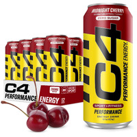 C4 Performance Energy Drink | Zero Sugar Carbonated Preworkout Energy | 200Mg Caffeine With Beta Alanine | Midnight Cherry | 16 Fl Oz (12 Pack)
