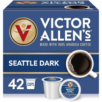 Victor Allen's Coffee Seattle Dark, Dark Roast, 42 Count, Single Serve Coffee Pods For Keurig K-Cup Brewers