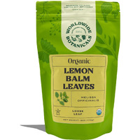 Worldwide Botanicals Organic Lemon Balm Tea - Loose Leaf Premium Herbal Tea | 100% Pure Lemon Balm Leaves | Calming Tea For Stress Relief And Good Digestion | Kosher, 6 Ounces