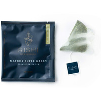Rishi Tea Matcha Super Green Tea | Usda Organic Direct Trade Sachet Tea Bags, Certified Kosher Caffeinated Japanese Green Tea, Umami Antioxidant Rich Sencha & Matcha Blend | 50 Count (Pack Of 1)