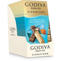 Godiva Chocolatier Signature Salted Caramel Milk Chocolate Mini Gourmet Chocolate Bar, 12-Ct. (8 Pc. Each), 90 Grams