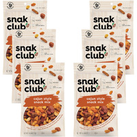 Snak Club Cajun Style Snack Mix With Hot And Spicy Peanuts, Butter Toffee Peanuts, Toasted Corn, Cajun And Honey Sesame Sticks, And Almonds, Kosher Trail Mix Snacks, 6.75 Oz Resealable Bags, 6 Pack