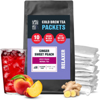 Tiesta Tea - Ginger Sweet Peach Cold Brew Tea - Spicy Peach Herbal Tea - Premium Loose Leaf Tea Blend - Non Caffeinated Iced Tea - Cold Brew Tea Packets - Brews 64 Oz Of Pitcher Per Bag (Pack Of 10)