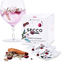 Seccos Cherry Blossom Drink Infusion - Botanical Packets For Gin & Tonics, Cocktails, Mocktails And Sparkling Water-Curated, All Natural Infusions For All Home Bartending Enthusiasts-Box Of 8 Packets