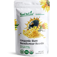 Food To Live - Organic Sunflower Seeds, 8 Ounces - Hulled, Raw, Non-Gmo, Dried Kernels, Unsalted, Kosher, Vegan, Keto, Paleo, Sirtfood, Bulk