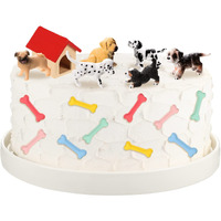 18 Pcs Realistic Dog Cake Topper Dog Figurines Dog Birthday Cake Topper Dog Bone Kennel Cake Toppers Dog Party Decoration Mini Dog Set For Kids Baby Shower Garden Birthday Party (Mixed Style)