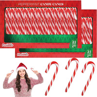 Christmas Candy Canes Suckers, Peppermint Flavor, Individually Wrapped (48-Pack)