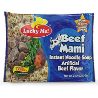 Lucky Me! Beef Mami Instant Noodle Soup, 2.47Oz (70G), 15 Pack
