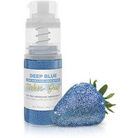 Tinker Dust - Deep Blue (4G 1X Mini Pump) Edible Glitter For Desserts, Beverages, Cupcakes, Cake Pops And Cookies By Bakell