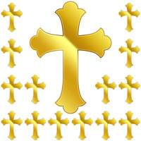 16 Pieces Baptism Cake Toppers Crossing Cupcake Toppers Gold Mirror Acrylic Cake Topper Baptism Decor Christian Decorations (Vivid Style)