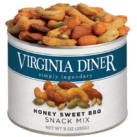 Virginia Diner - Gourmet Natural Extra Large Honey Sweet Bbq Snack Mix, 9 Ounce Tin