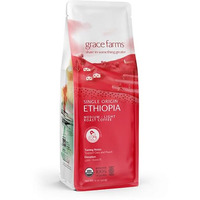 Grace Farms, Organic Whole Bean Coffee, Single Origin Ethiopia Medium-Light Roast, 12Oz Bag, 1 Count | Notes Of Toasted Oats & Peach | Gives Back 100% Of Profits
