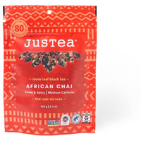 Justea African Chai | Loose Leaf Black Tea | Recyclable Refill Pouch | 40+ Cups (3.5Oz) | Medium Caffeine | Award-Winning | Fair Trade | Non-Gmo